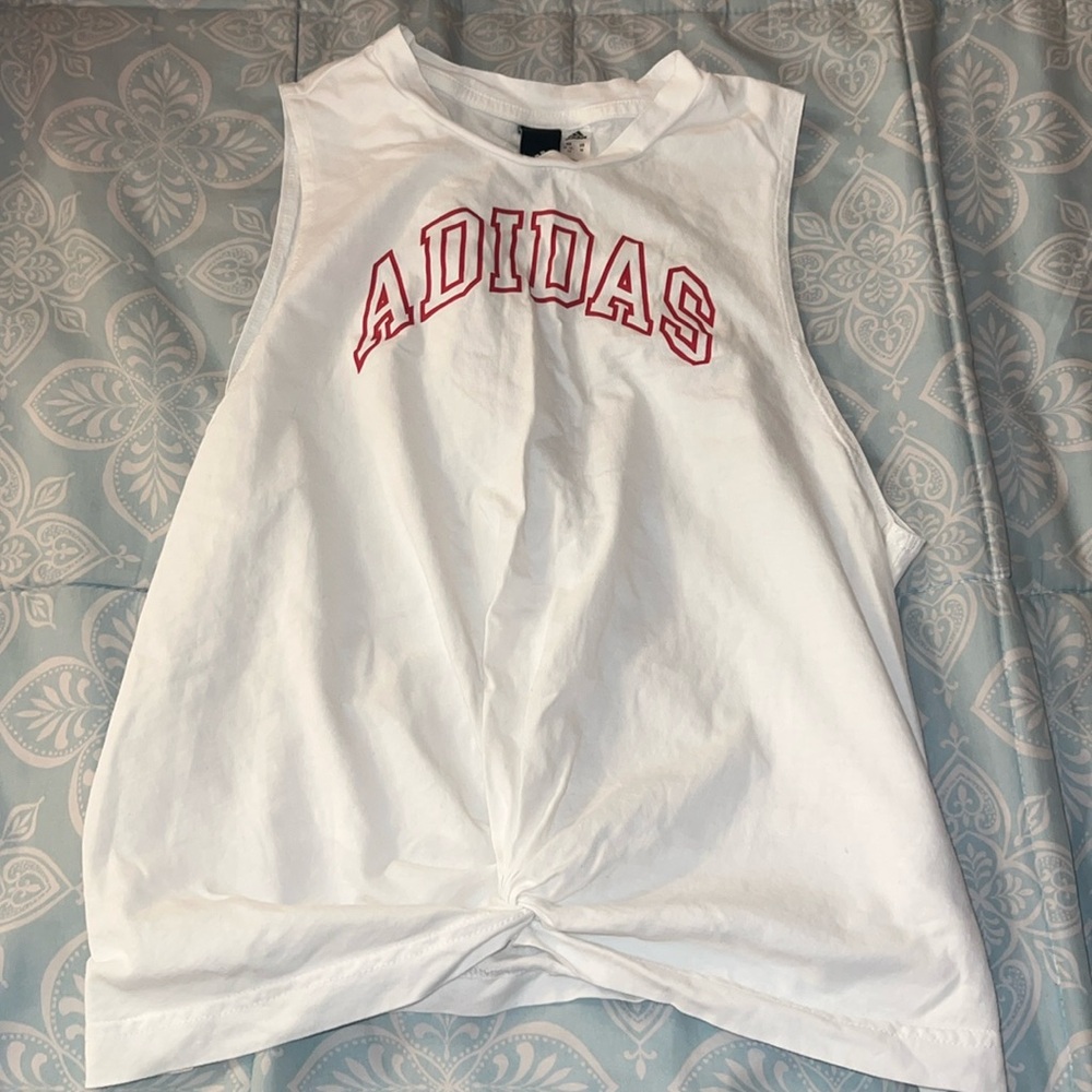 Adidas tank red lettering